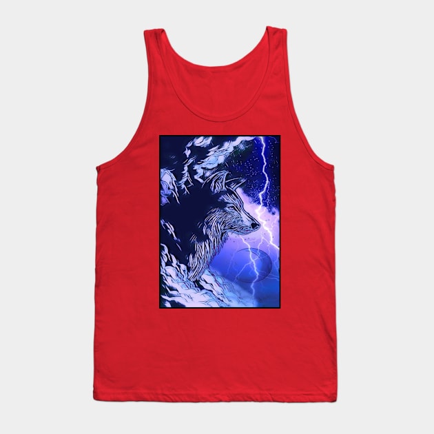 Wolf Tank Top by martastudio